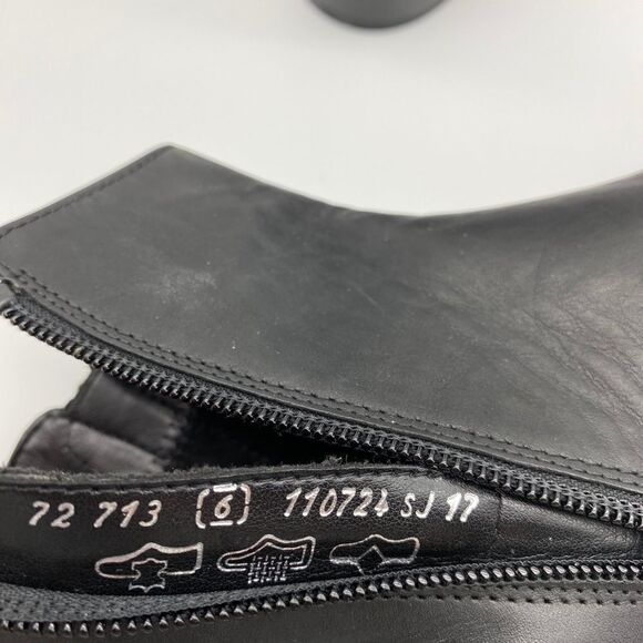 NWB GABOR Comfort Black Leather Ankle Boots Low Heel Back Zip US 8H Wide Fit - Picture 10 of 12